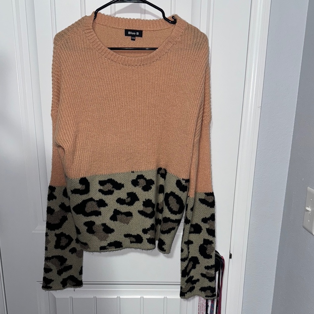 Size small medium peach cheetah print sweater